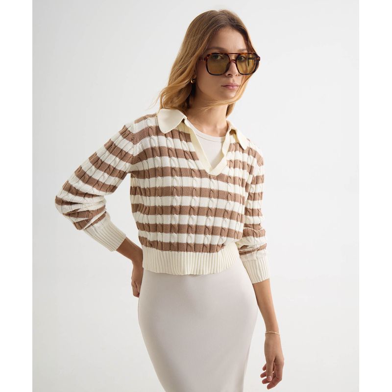 SEVEN SEVEN - Saco Para Mujer Cuello Camisero Color Café Marca Seven Seven #28330671