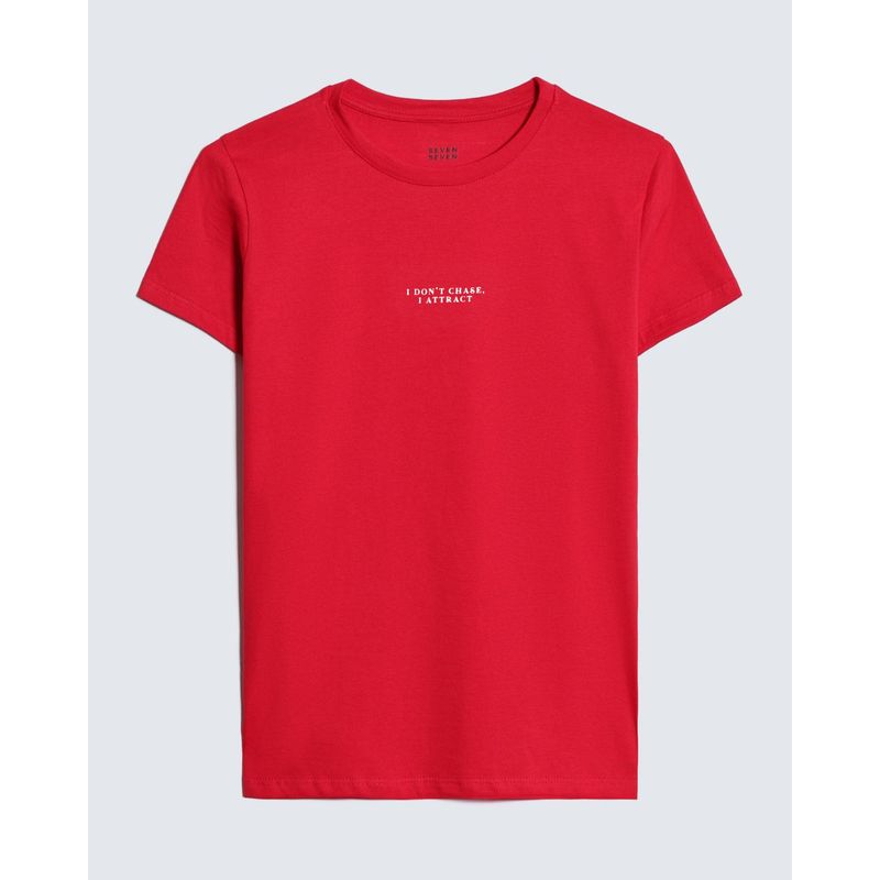 SEVEN SEVEN - Camiseta Para Mujer Manga Corta Cuello Redondo Color Rojo Marca Seven Seven #28096368