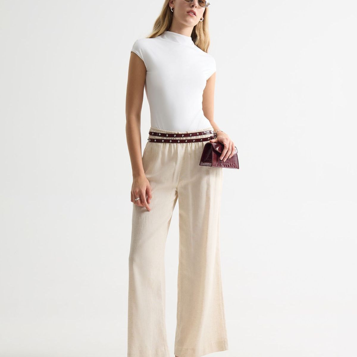 SEVEN SEVEN - Pantalón Con Lazo En Cintura  Para Mujer Crudo Seven Seven