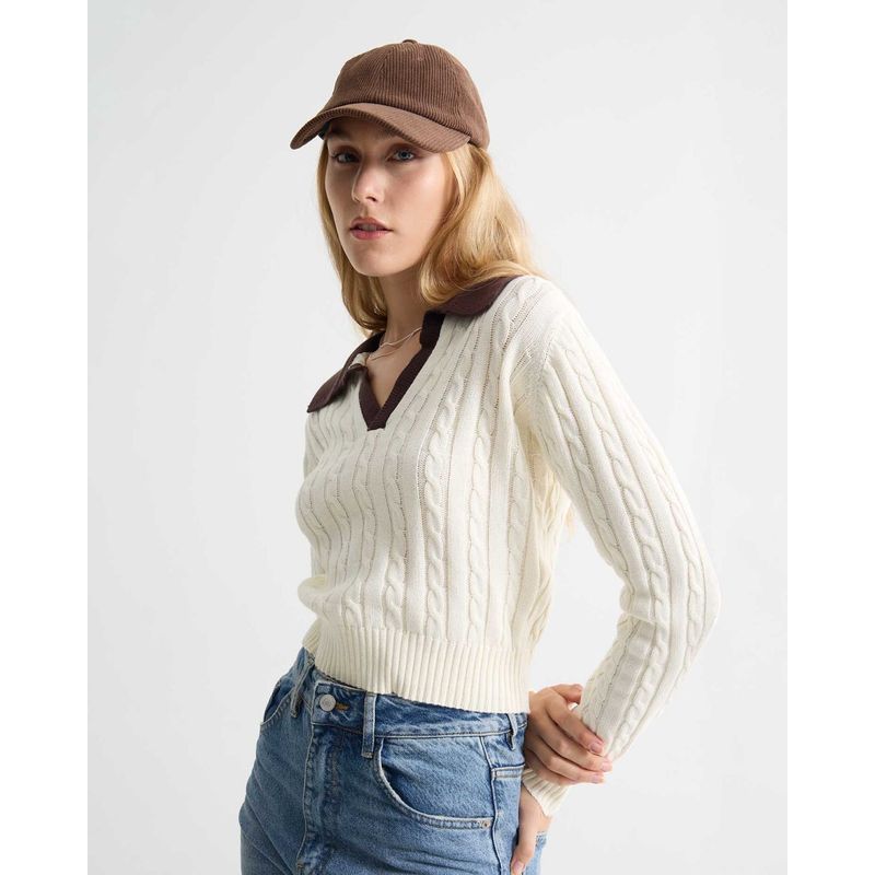 SEVEN SEVEN - Saco Para Mujer Cuello Camisero Color Crudo Marca Seven Seven #28330672