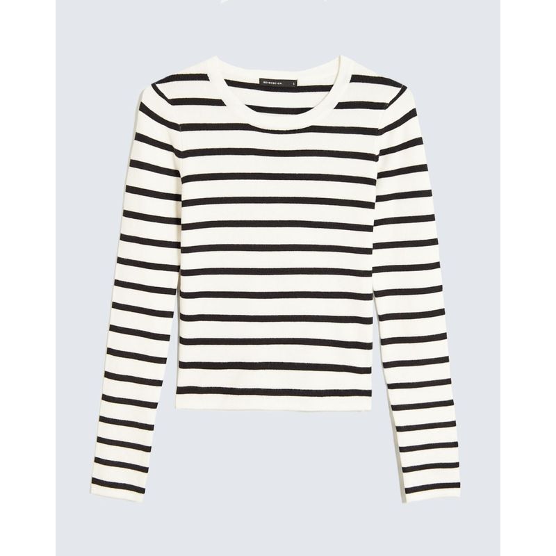 SEVEN SEVEN - Camiseta Para Mujer Manga Larga Cuello Redondo Color Marfil Marca Seven Seven #28096263
