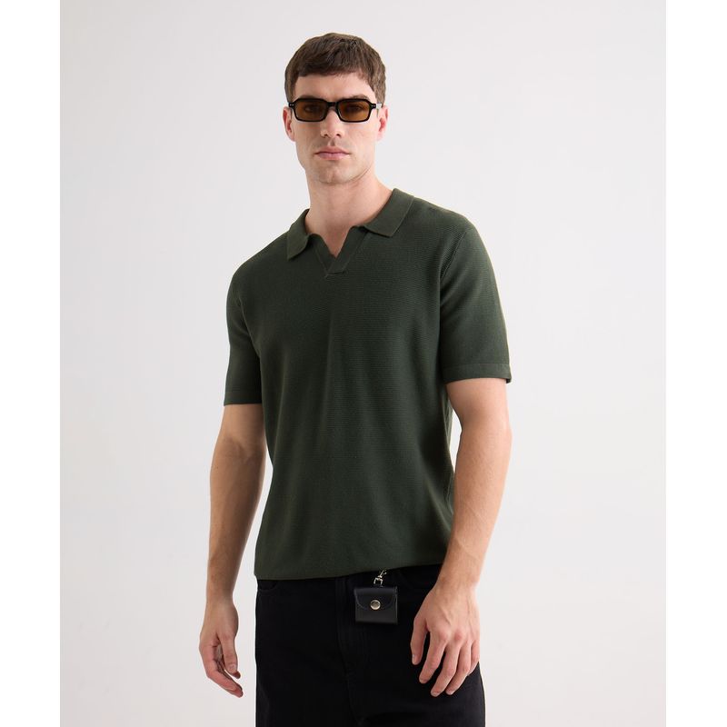 SEVEN SEVEN - Polo Para Hombre Cuello Tejido Sin Bolsillo Color Verde Marca Seven Seven #45110893