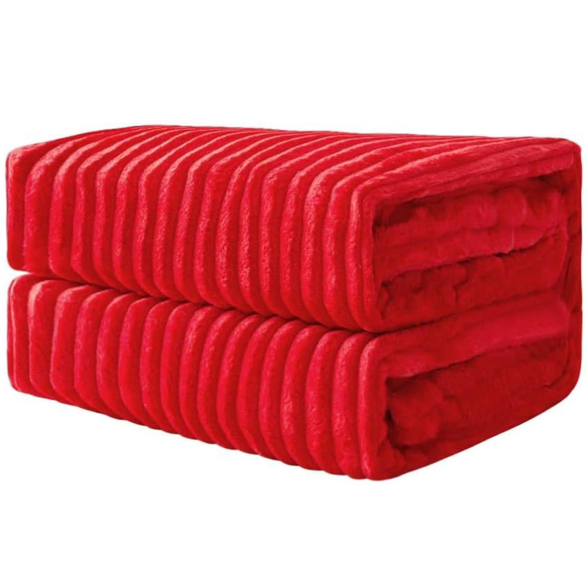 GENERICO - Cobija Manta Frazada Térmica Acanalada Color Rojo