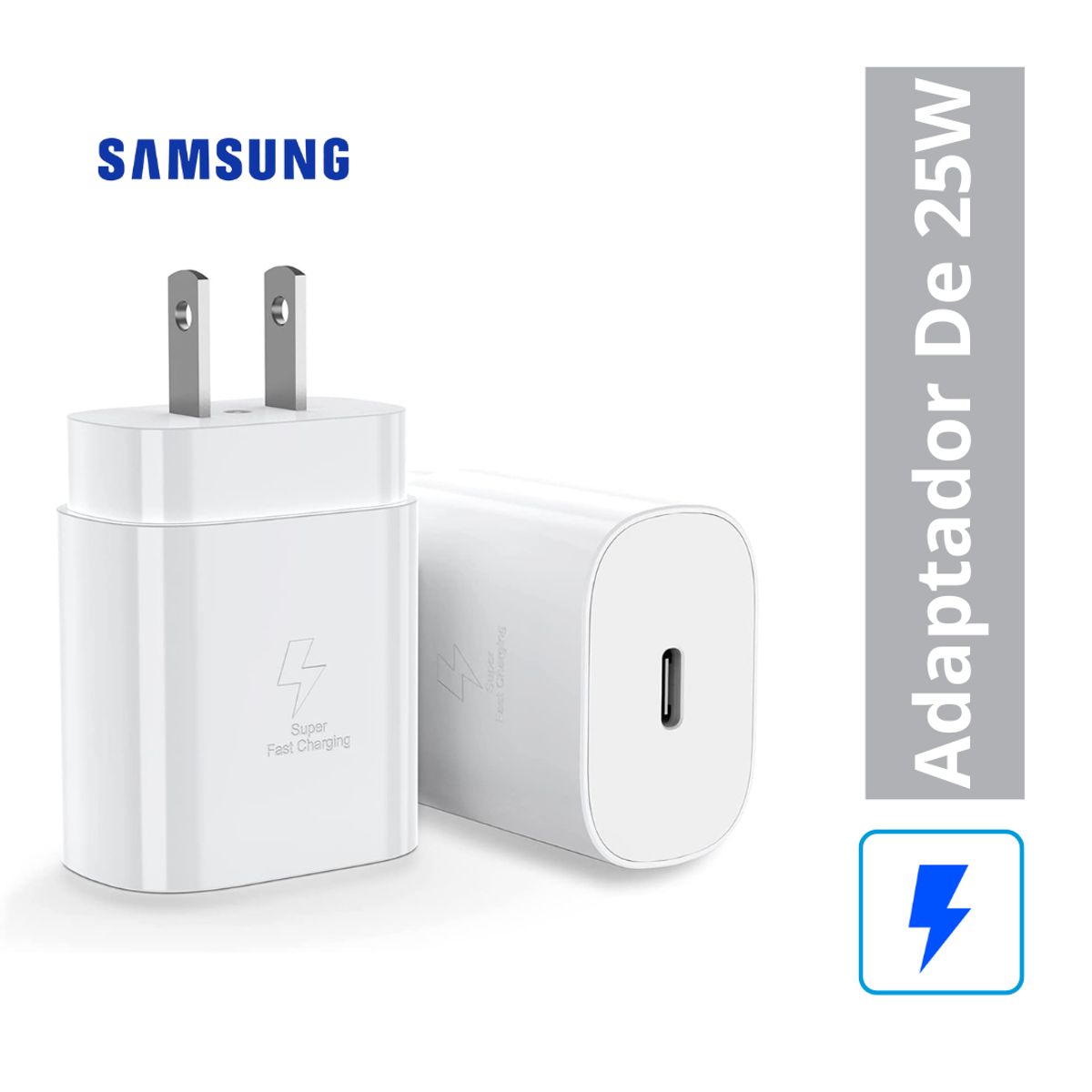 SAMSUNG - Cargador Original Samsung Tipo C Super Carga Rápida 25W