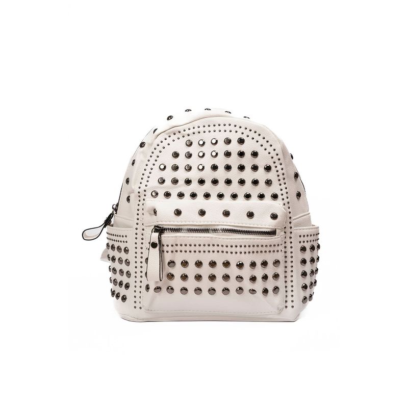 YOI - Bolso tipo morral mediano metalizado con bolsillos internos