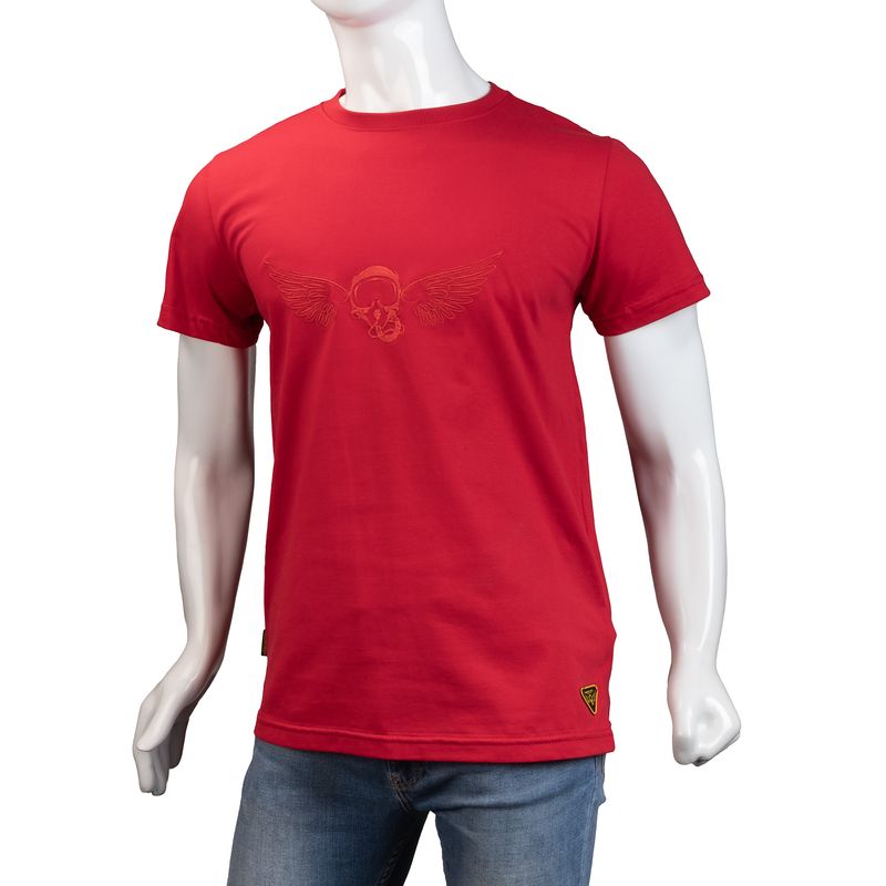 GENERICO - Camiseta Cuello R  Alma de Aviador Rojo CT Algodón Peruano