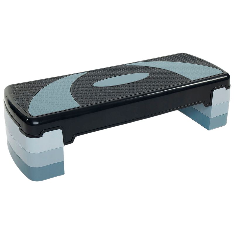 GENERICO - Banco Step Grande 3 Niveles Aeróbicos Gym Gris Ref G3N