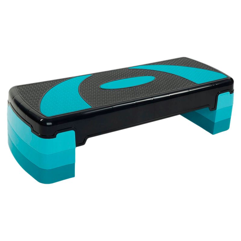 GENERICO - Banco Step Grande 3 Niveles Aeróbicos Gym Azul Ref G3N