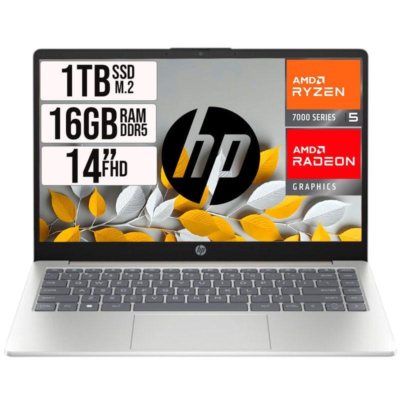 HP - PORTATIL HP AMD RYZEN 5 7520U SSD 1TB RAM 16GB DDR5 LED 14"
