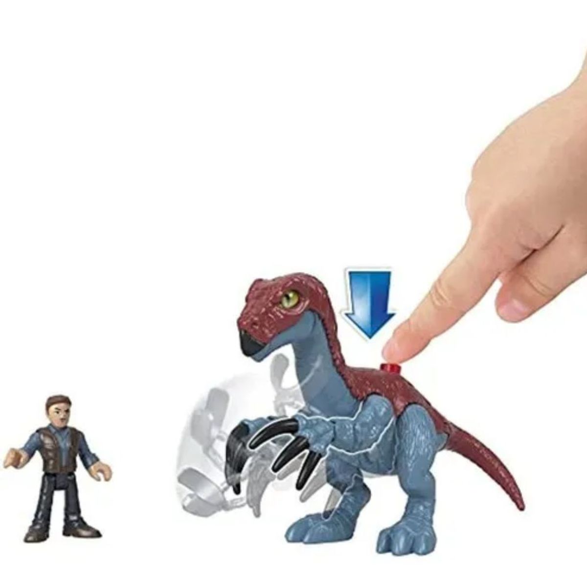 IMAGINEXT - Jurassic World Figura Dinosaurio Therizinosaurus Y Owen