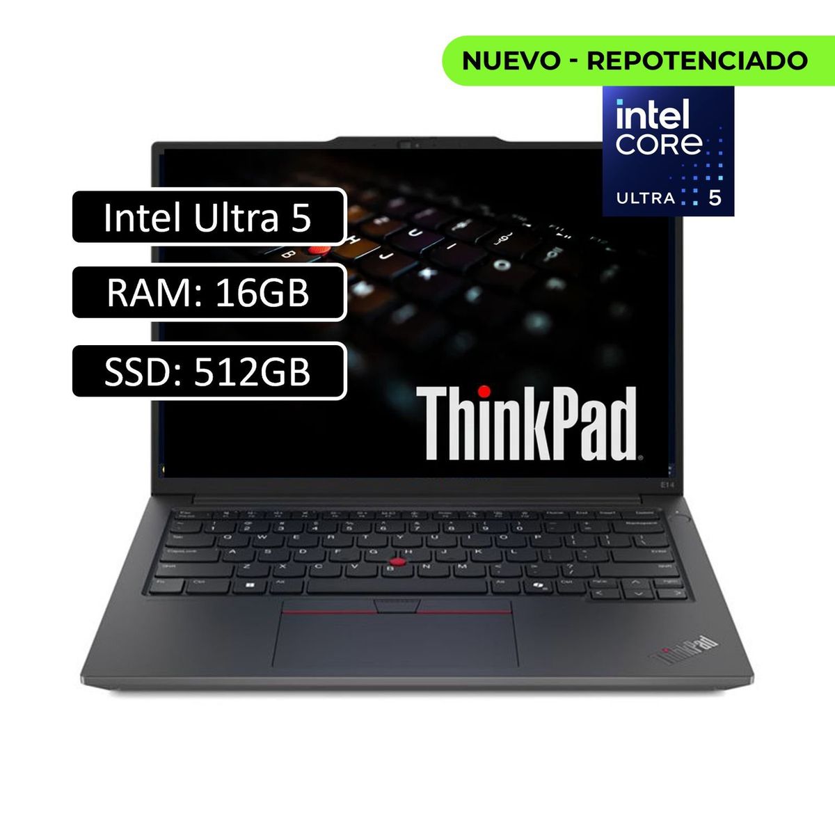 LENOVO - PORTATIL LENOVO THINKPAD E14 ULTRA 5 125U RAM 16GB - SSD 512GB -WIN11 PRO - 14