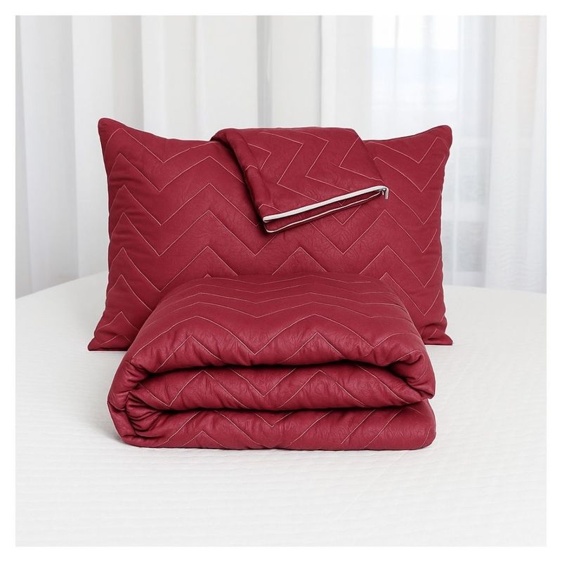 HOGARETO - Protector Colchón Vinotinto - cama sencilla + Funda de Almohada
