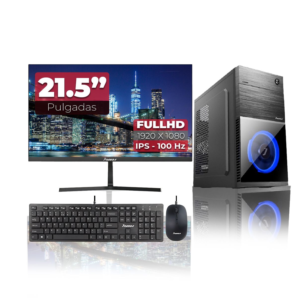 JANUS - Computador Intel Core i7-12700 RAM 8GB SSD 512GB Monitor 22 Pulgadas 100Hz
