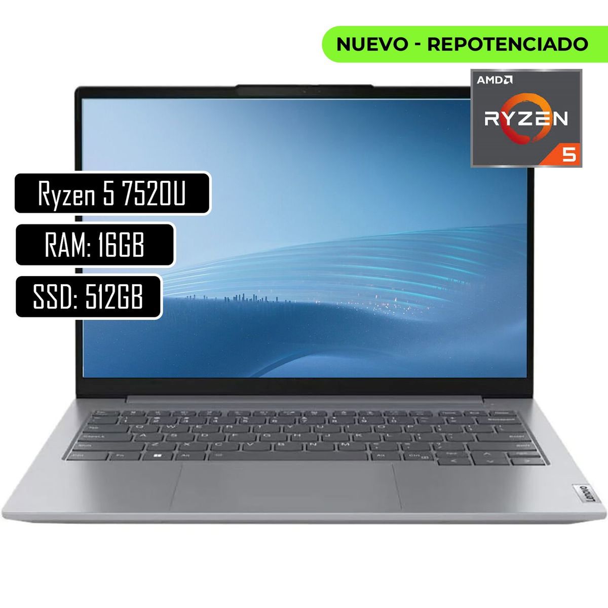 LENOVO - Portatil Lenovo V14 Ryzen 5 7520U Ram 16Gb Ssd 512Gb 14 Win11 Home