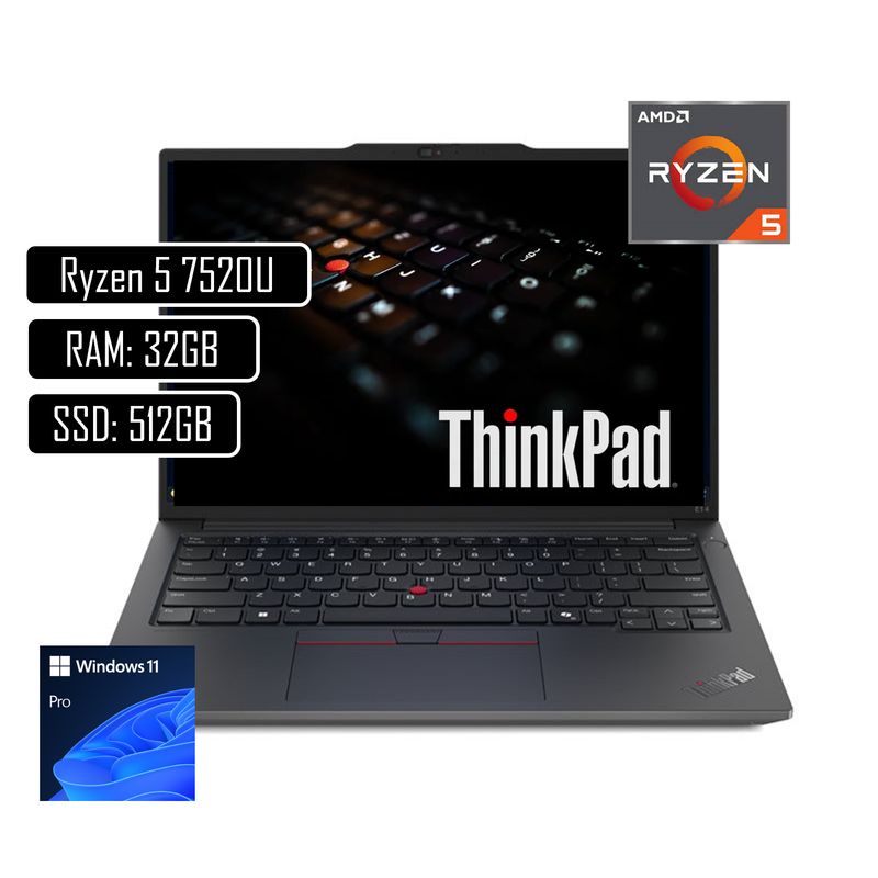 LENOVO - Portatil Lenovo Thinkpad T14 Gen 4 Ryzen 5 Pro 7540U Ram 32Gb Ssd 512Gb Win11 Pro