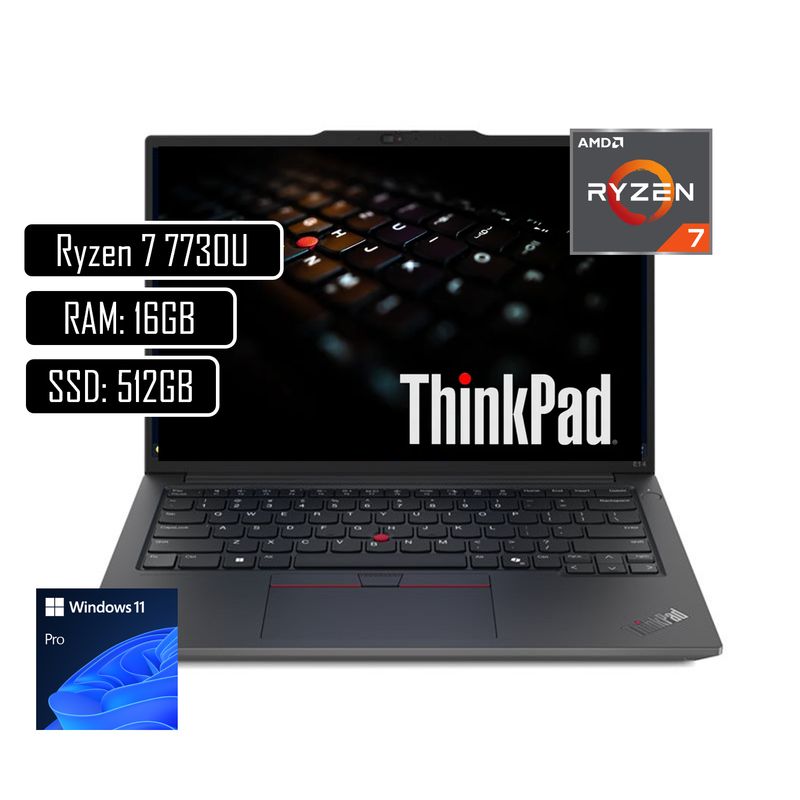 LENOVO - Portatil Lenovo Thinkpad L14 Ryzen 7 7730U Ram 16Gb Ssd 512Gb Win11 Pro 14