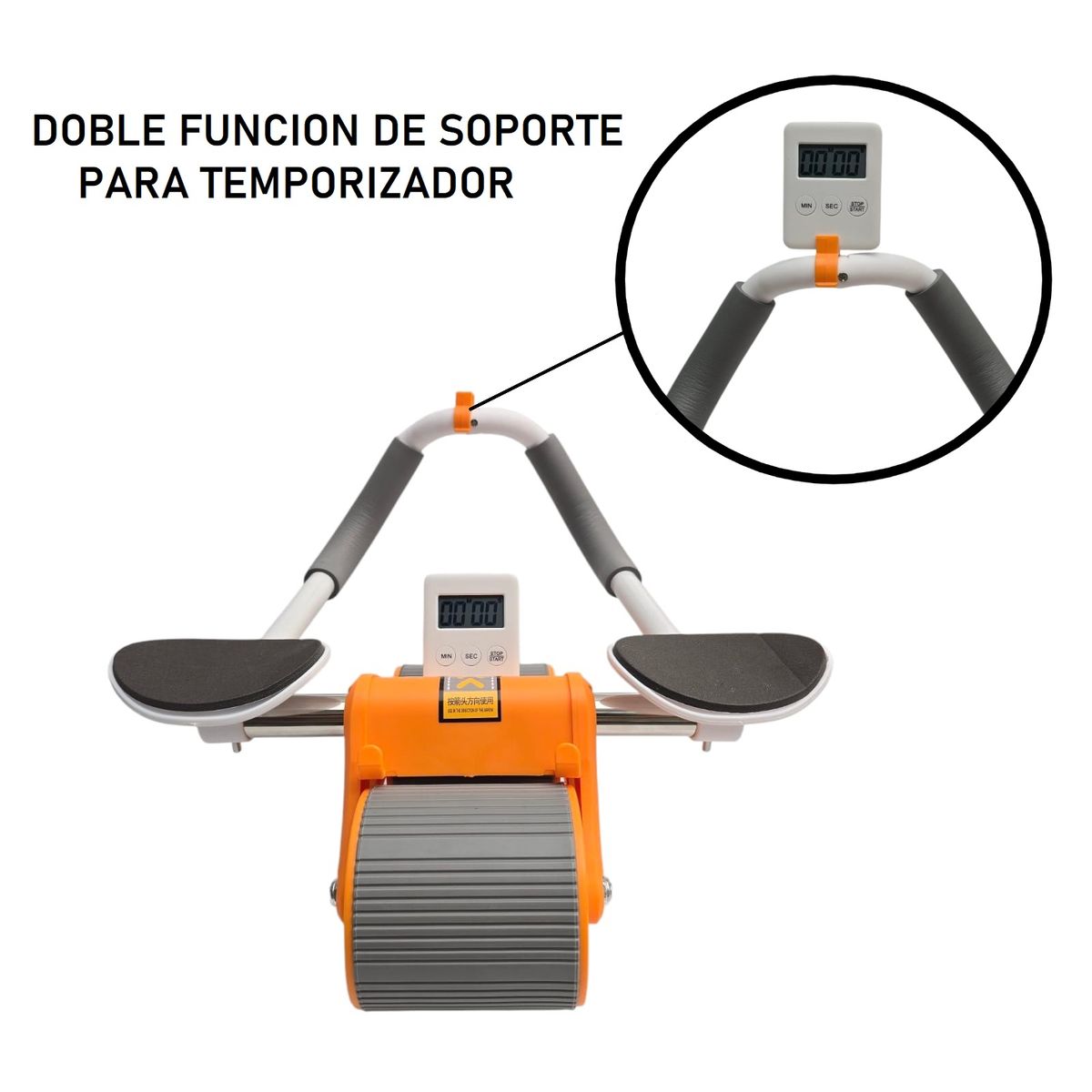 GENERAL - Rodillo Muscular TimerDigital ApoyoCodos Naranja ZR818