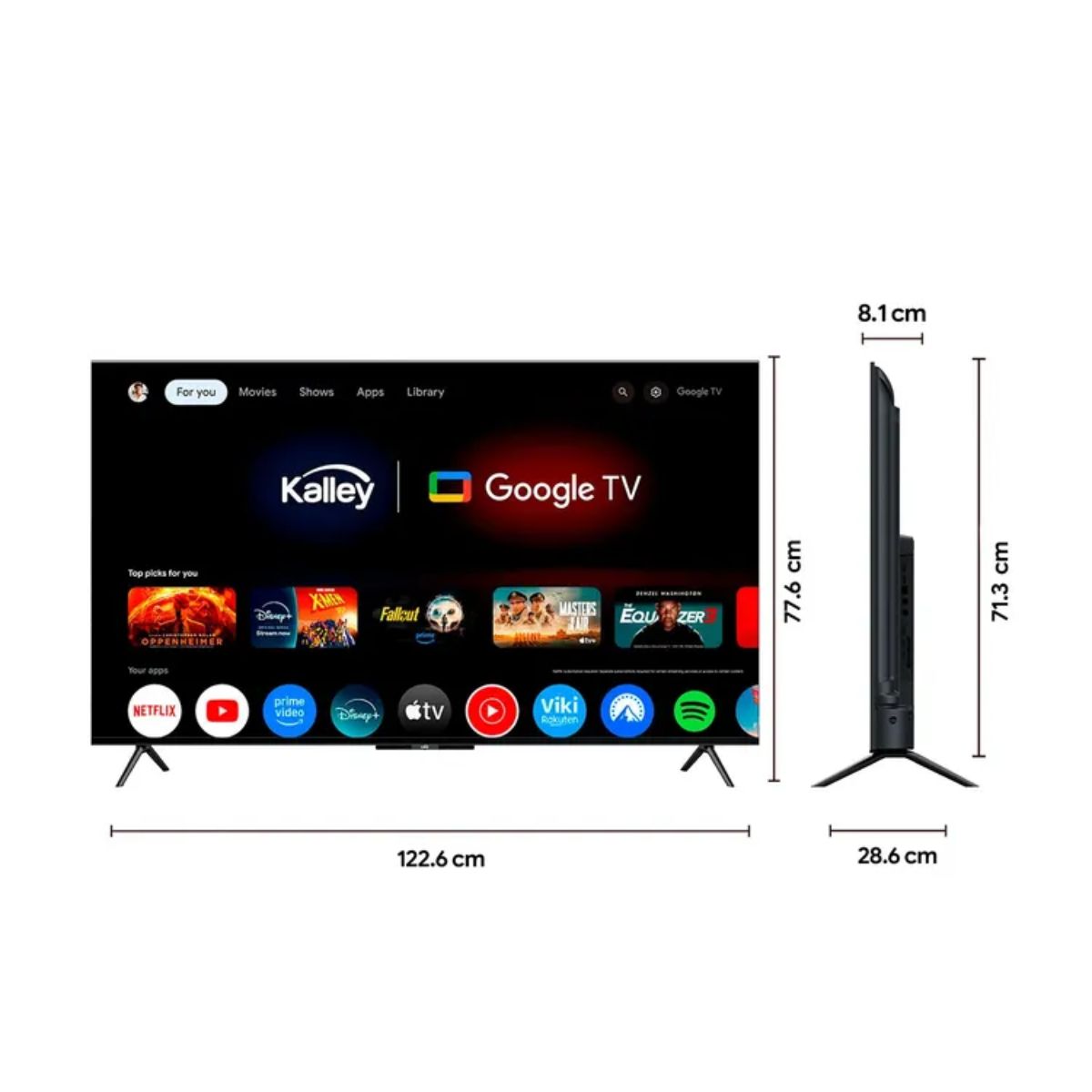 KALLEY - TV KALLEY 55" Pulgadas 139 cm 55GQ405 4K-UHD QLED Smart TV Google