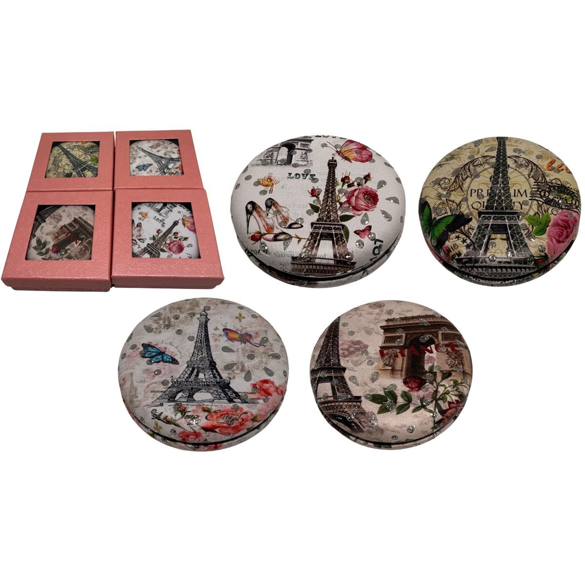 MAZUGI - Mini Espejo De Maquillaje Redondo Portátil De Doble Cara