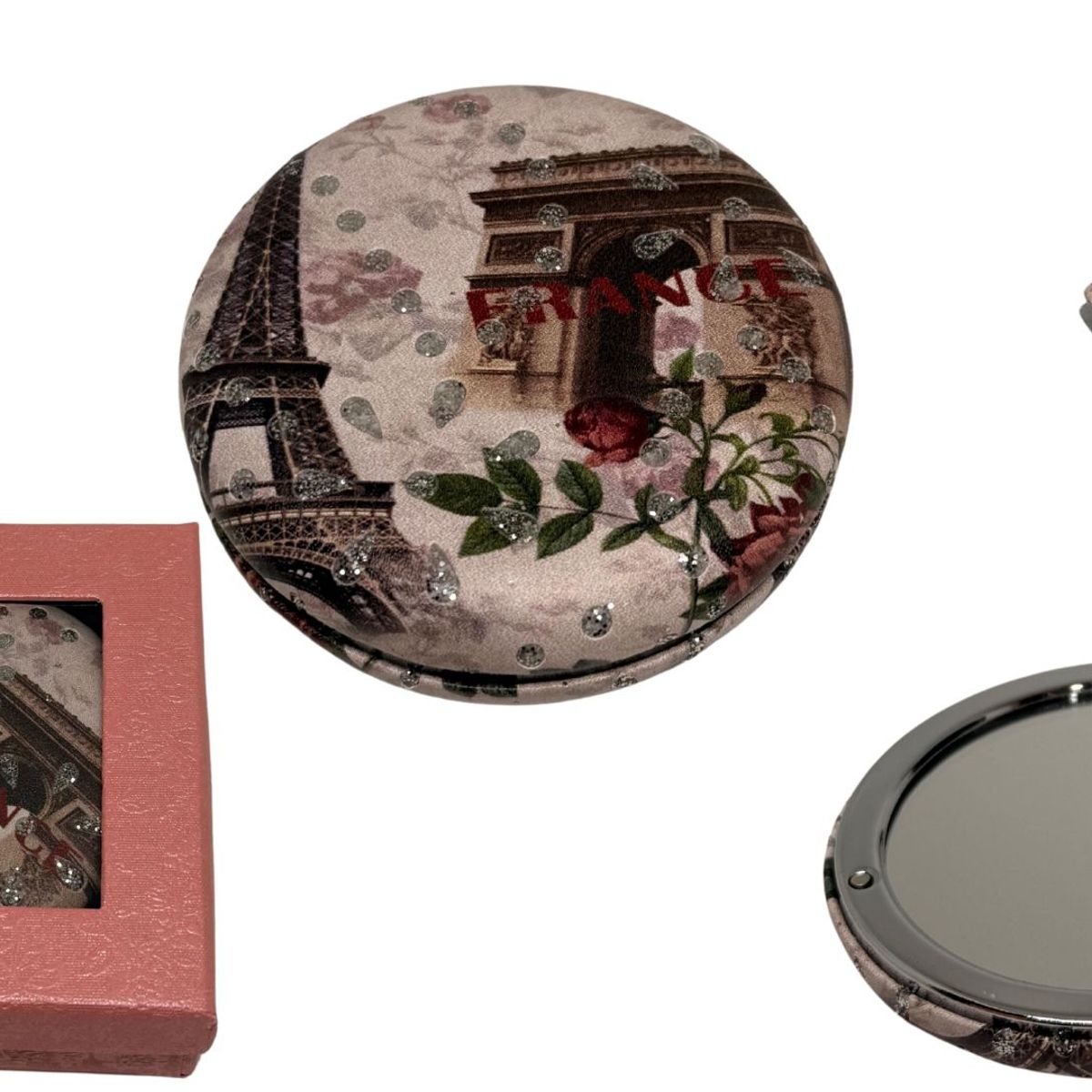 MAZUGI - Mini Espejo De Maquillaje Redondo Portátil De Doble Cara