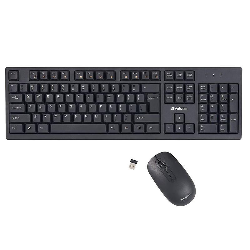 VERBATIM - Combo Teclado y Mouse Inalambrico Verbatim Wireless Negro