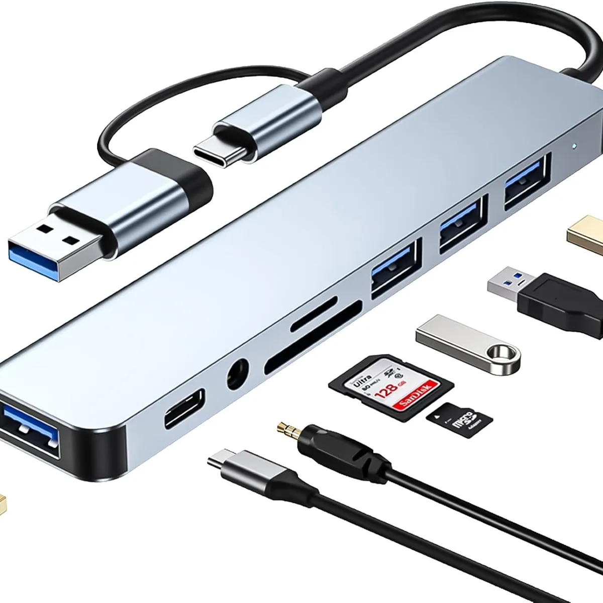 WOWWEE - Adaptador Usb C Multipuerto Usb Micro Sd Macbook Windows