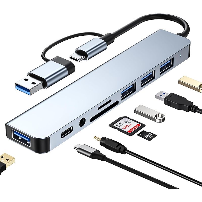 WOWWEE - Adaptador Usb C Multipuerto Usb Micro Sd Macbook Windows