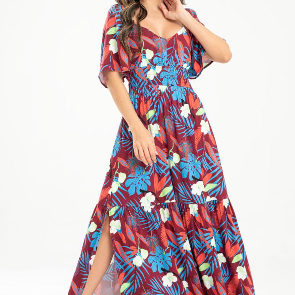 RAGGED - Vestido eria Rojo vino Ragged