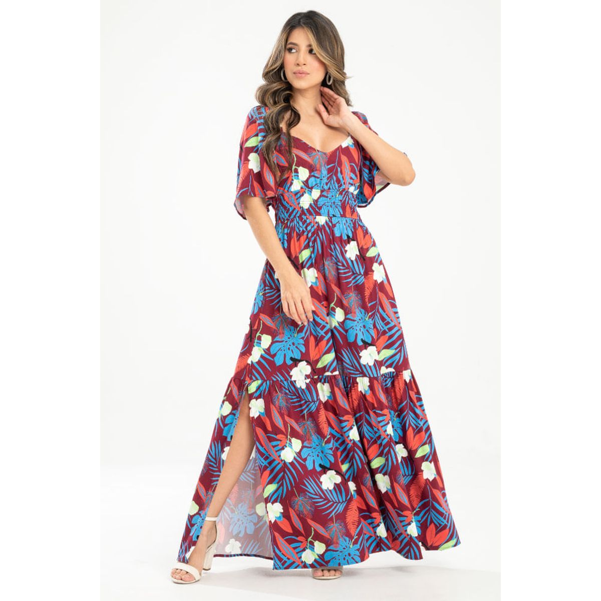 RAGGED - Vestido eria Rojo vino Ragged