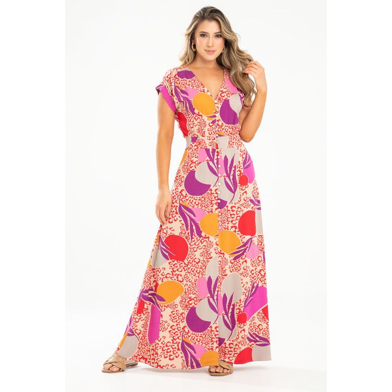 RAGGED - Vestido largo mhare Rojo puro Ragged