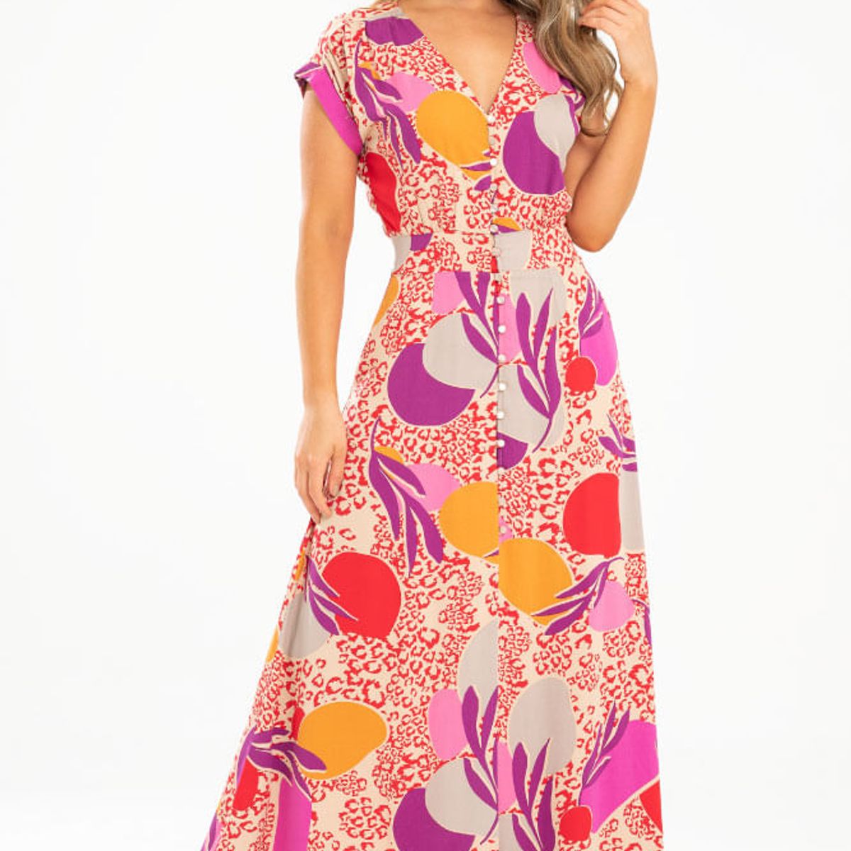 RAGGED - Vestido largo mhare Rojo puro Ragged