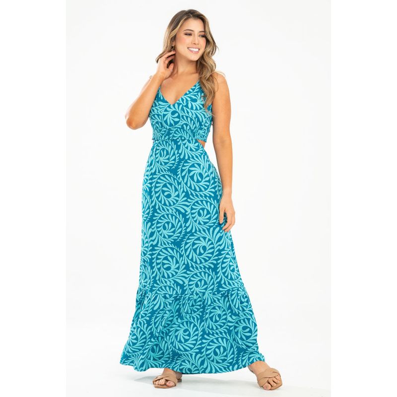RAGGED - Vestido largo becca Azul turquesa Ragged