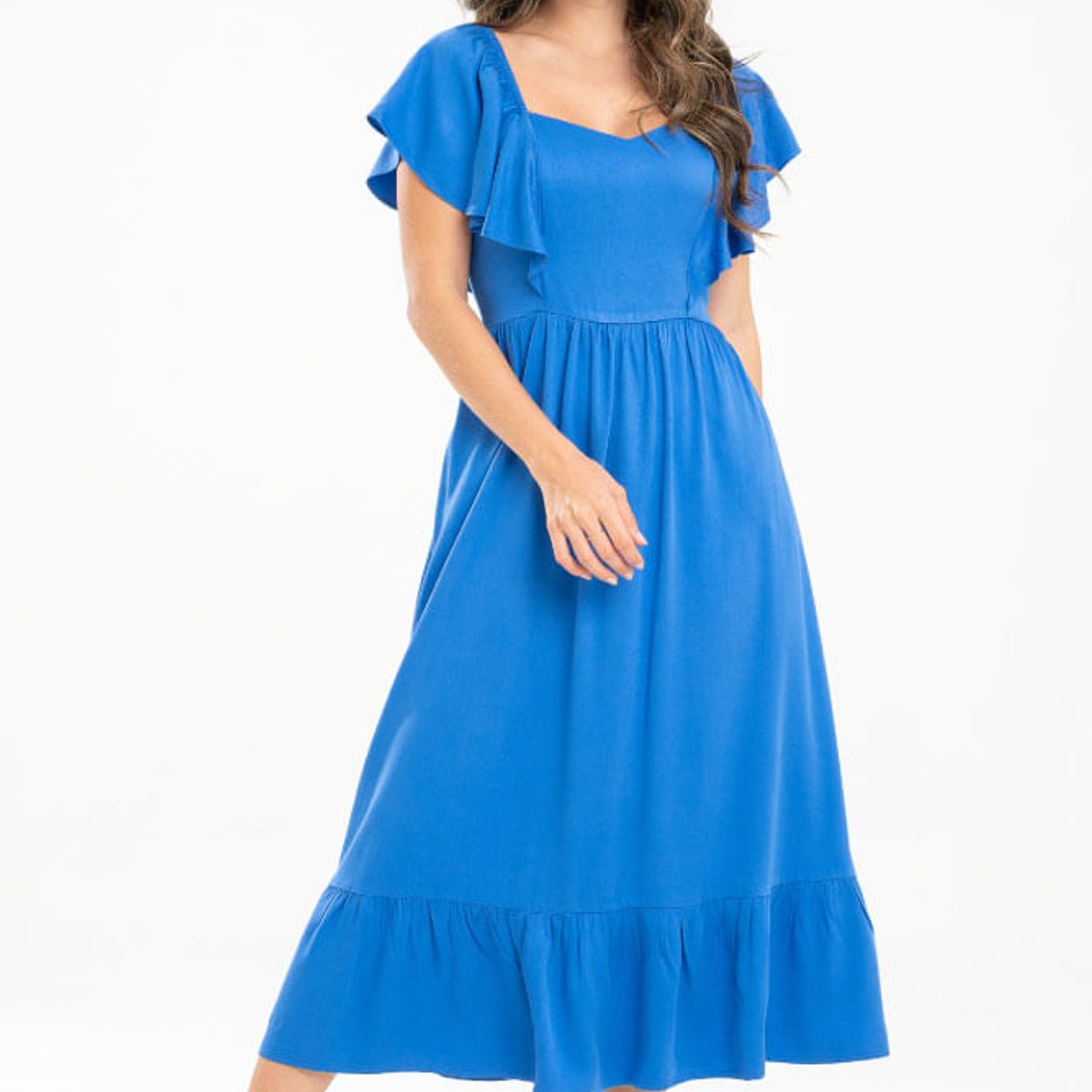 RAGGED - Vestido midi columba Azul rey Ragged