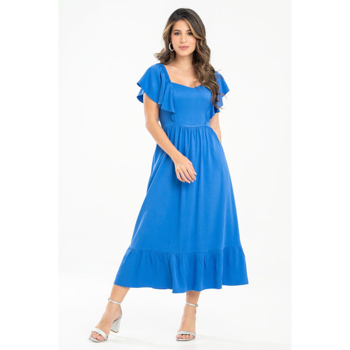 RAGGED - Vestido midi columba Azul rey Ragged