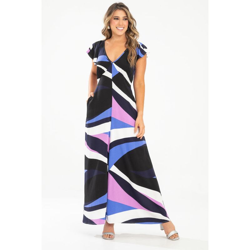 RAGGED - Vestido largo xhenia Lila Ragged
