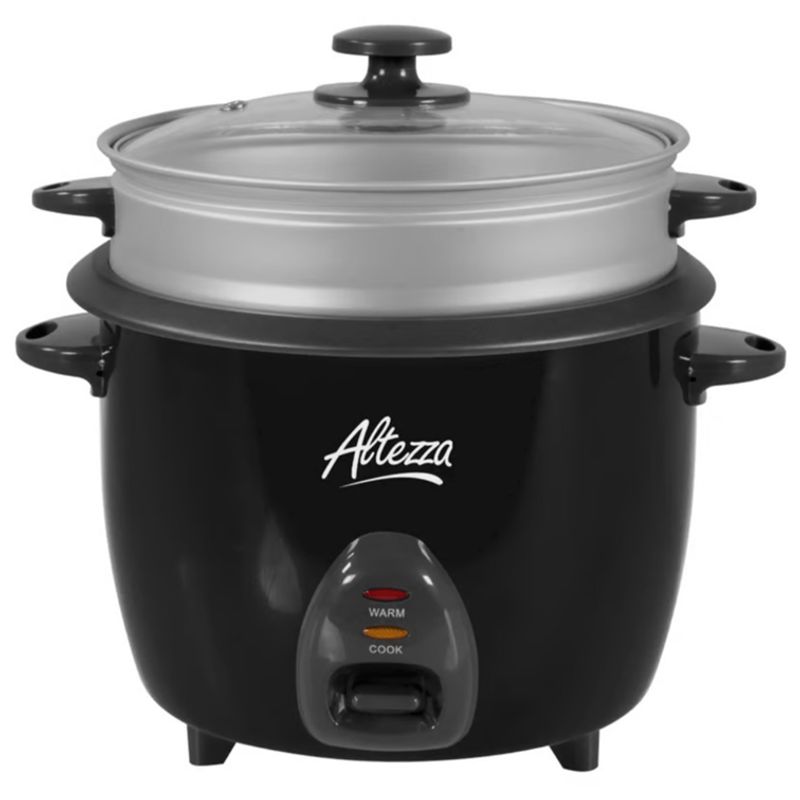 ALTEZZA - Olla Arrocera Altezza con Vaporera de 1,8 L Negra