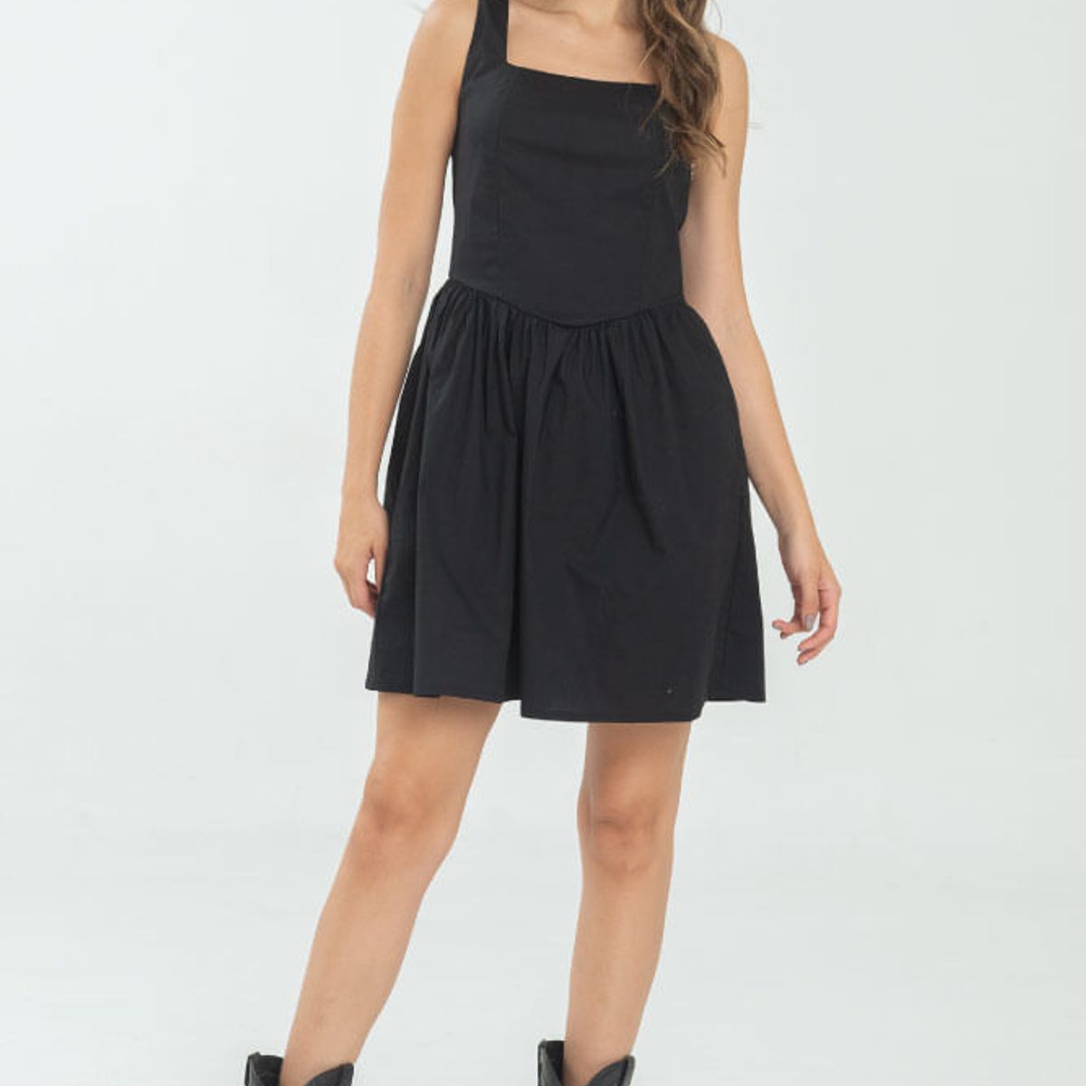 RAGGED - Vestido corto mhaxam Negro Ragged