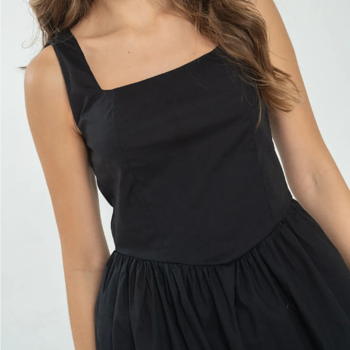 RAGGED - Vestido corto mhaxam Negro Ragged