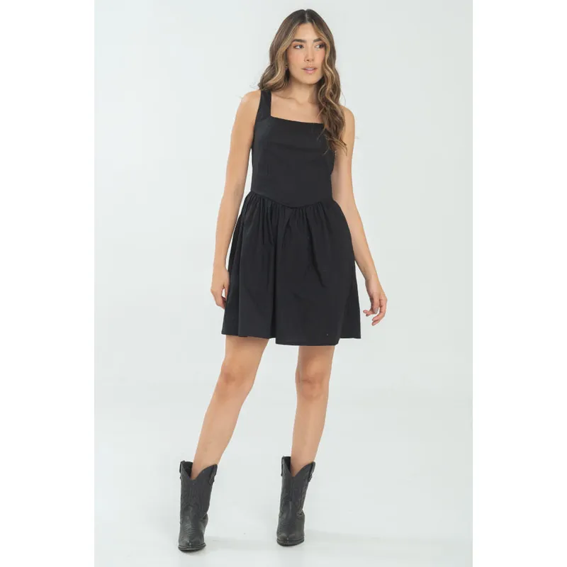 RAGGED - Vestido corto mhaxam Negro Ragged