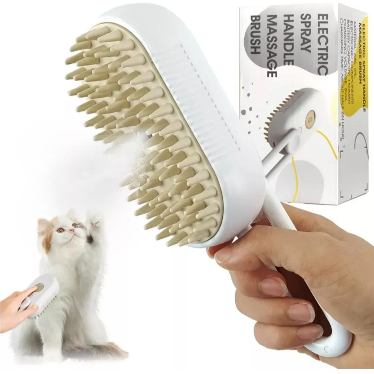 GENERICO - Cepillo Automático A Vapor 3 En 1 Para Gatos Perros Roro Cepillo Mascotas