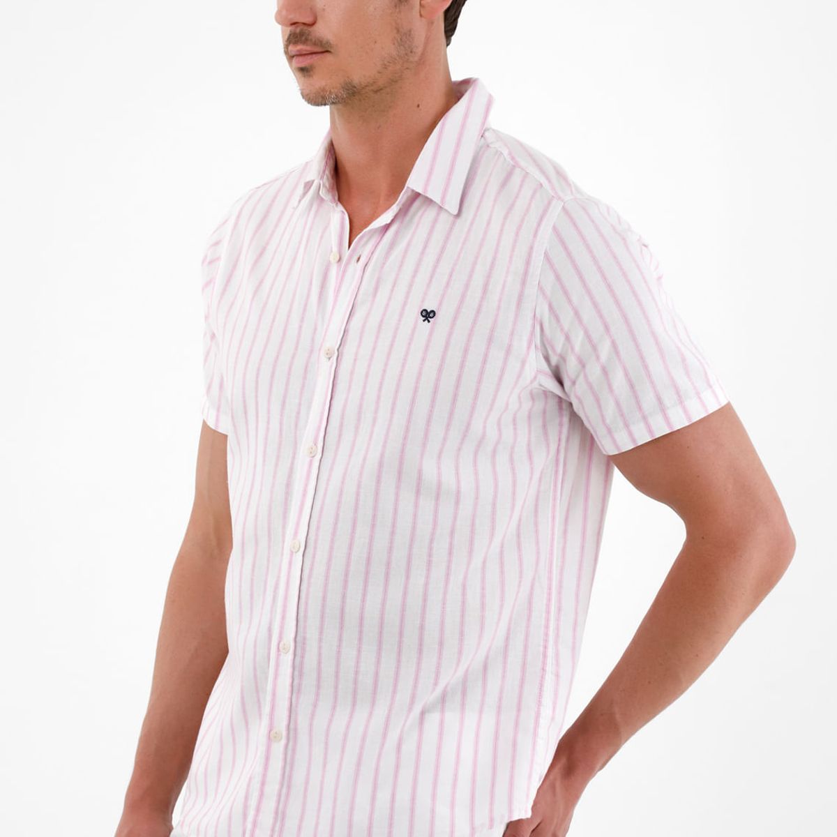 TENNIS - Camisa rosada manga corta para hombre