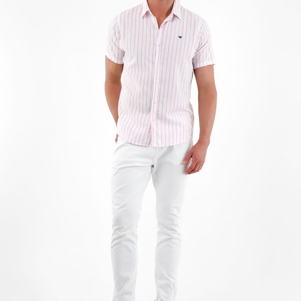 TENNIS - Camisa rosada manga corta para hombre