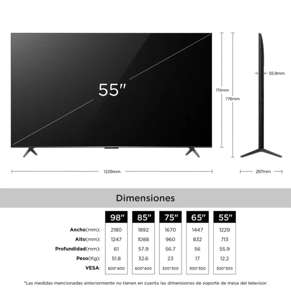 TCL - Televisor TCL - 55 pulgadas 55C6K 4K UHD QD-Mini LED Smart TV Google