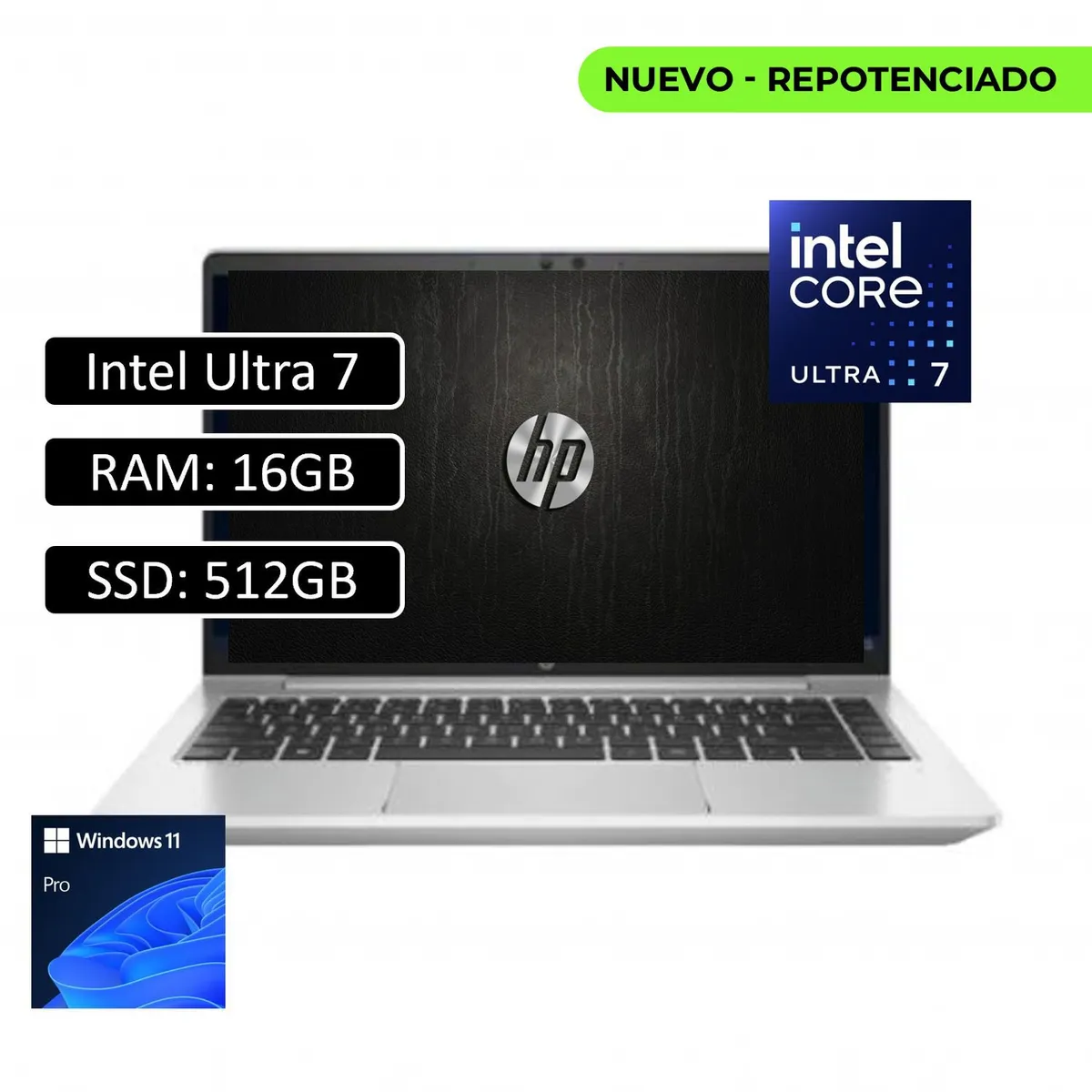 HP - Portatil Hp 440 G11 14″ Wuxga Ips, Intel Core Ultra 7 155U, 16Gb Ddr5, 512Gb Ssd, W11 Pro