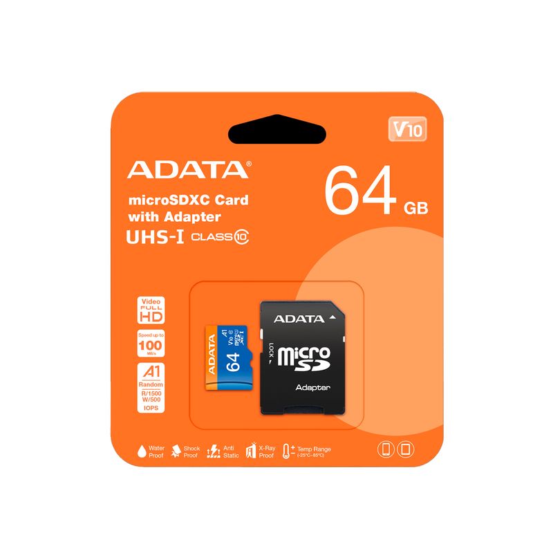 ADATA - Memoria Microsd Adata 64GB Premier V10 Adaptador Sd