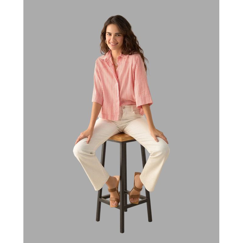 ESPRIT - Camisa Esprit Mujer Preteñida Rayada