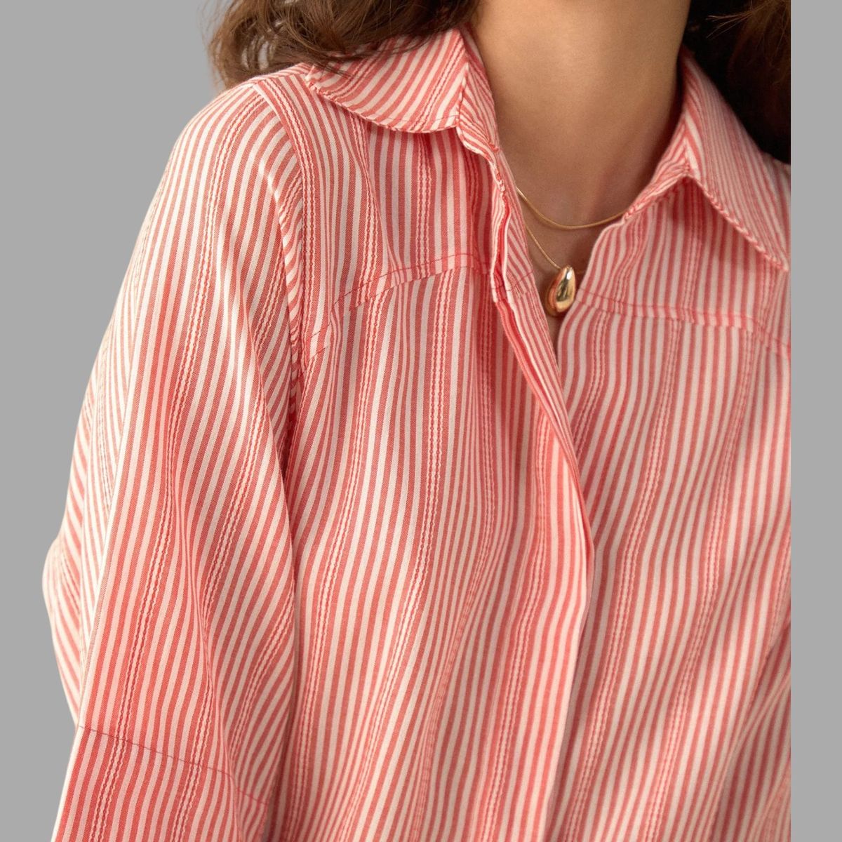 ESPRIT - Esprit Camisa para Mujer Preteñida Rayada - Blusa para Dama de Botones