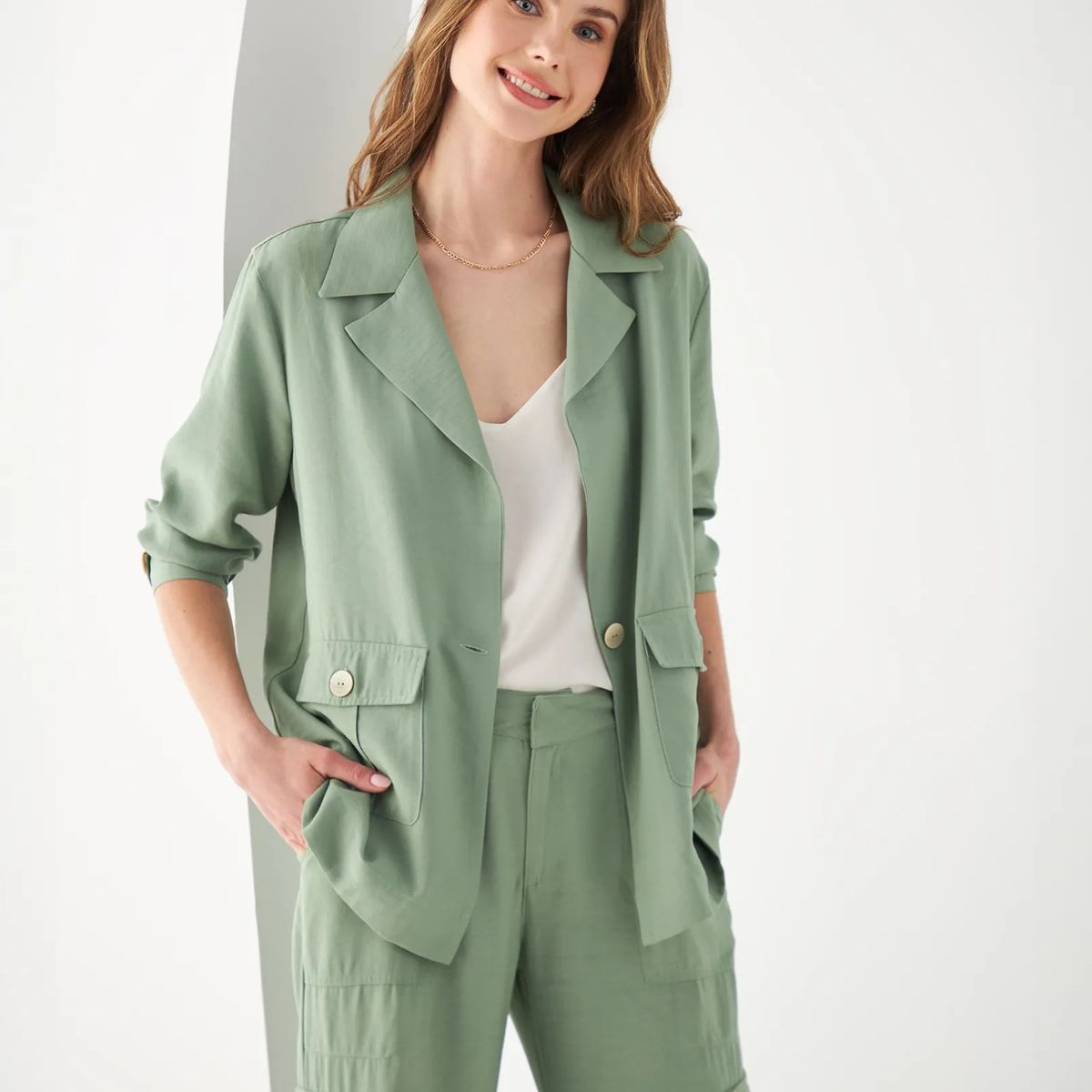 ESPRIT - Esprit Camisa para Mujer Tipo Chaqueta - Blusa para Dama Elegante