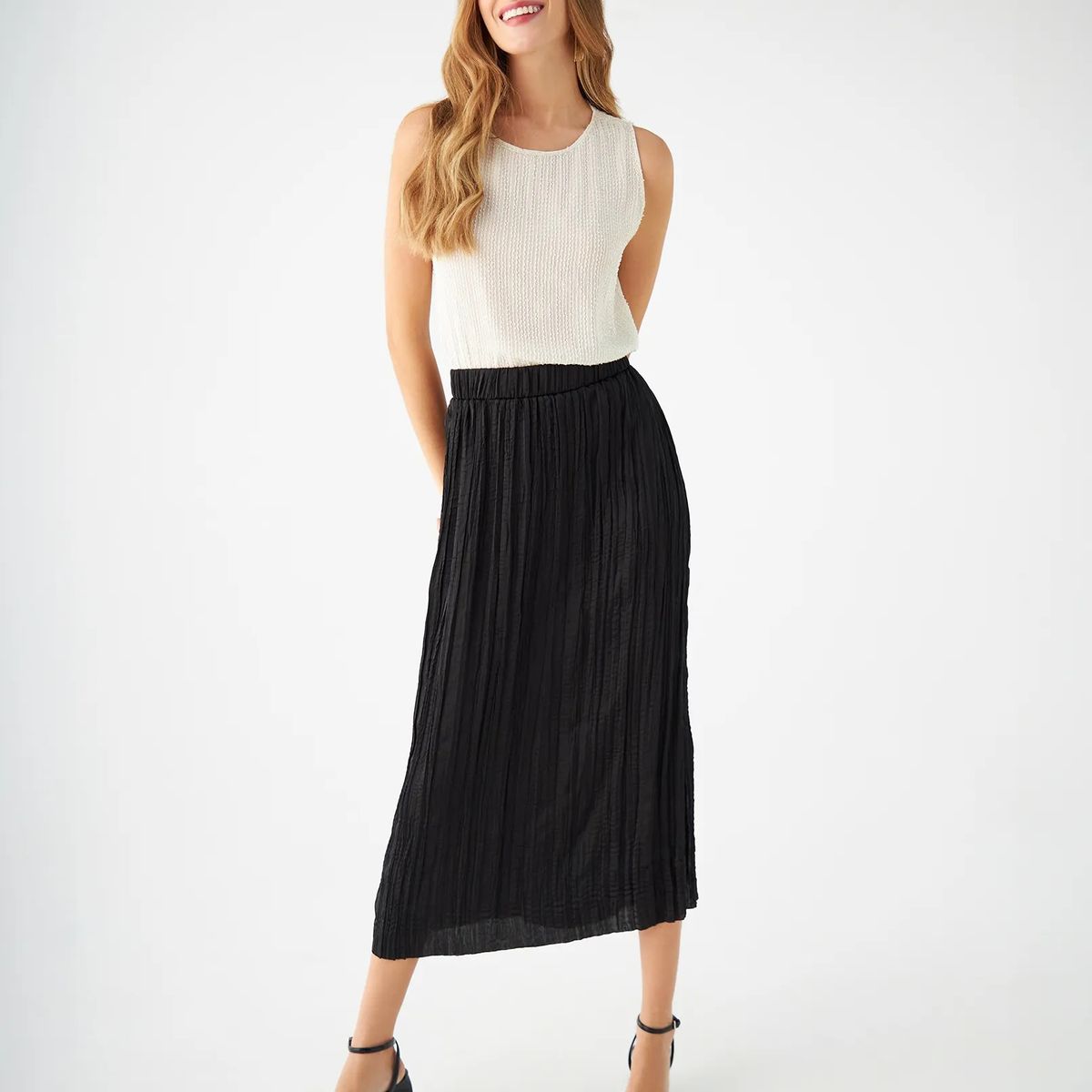 ESPRIT - Falda Larga Esprit Mujer con Efecto Corrugado