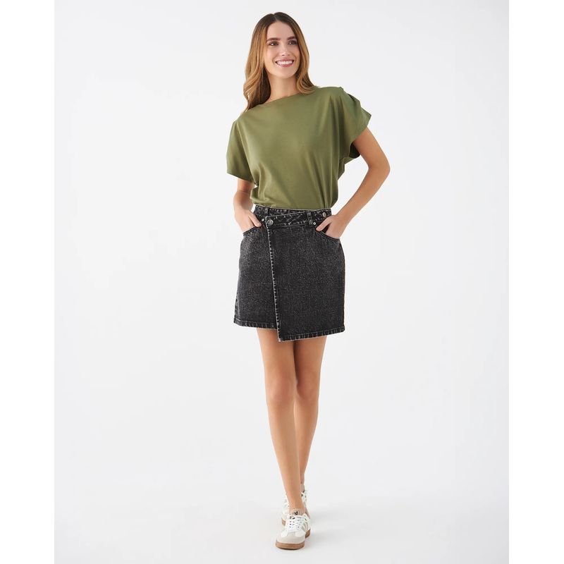 ESPRIT - Falda Corta Esprit Mujer Black Demin